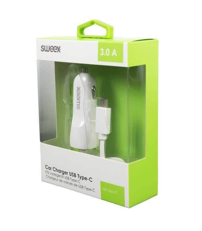incarcator auto 12 24v usb type c 3a alb sweex 6