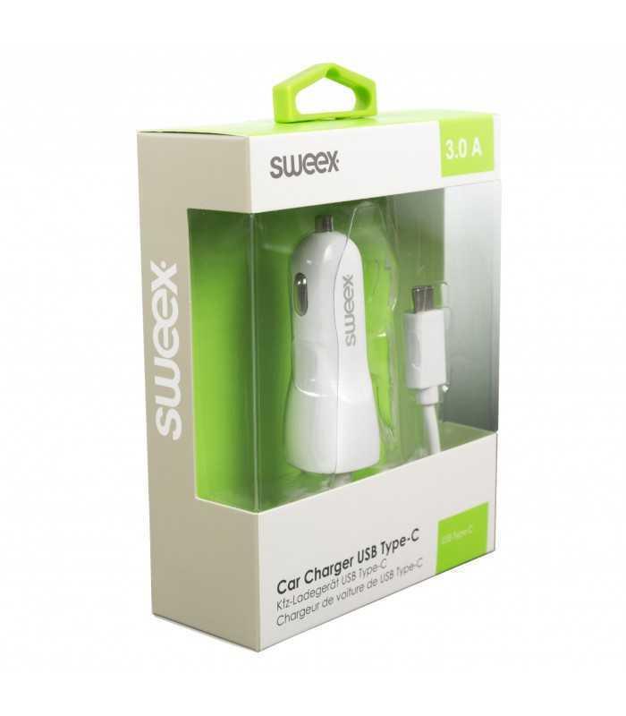 incarcator auto 12 24v usb type c 3a alb sweex 7