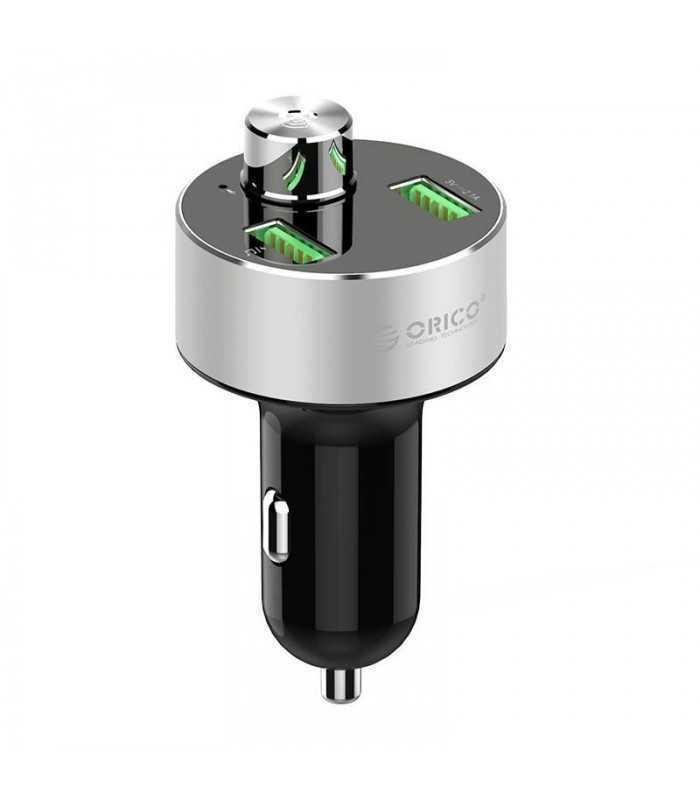 Incarcator auto 15.5W 2x USB Bluetooth microSD slot argintiu Orico UBT-2U