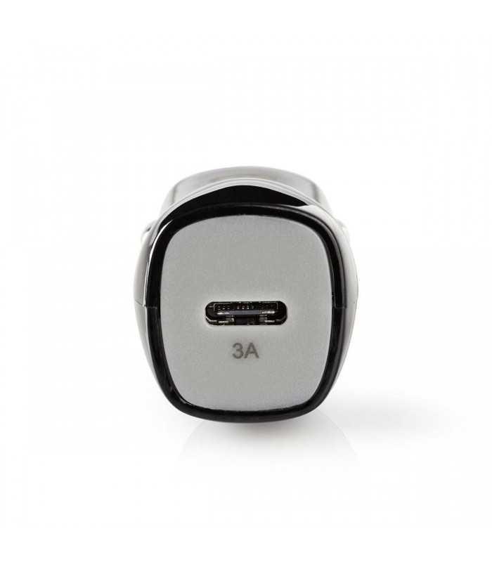 incarcator auto 1x usb type c 30 a negru nedis 1