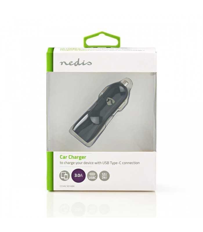 incarcator auto 1x usb type c 30 a negru nedis 4