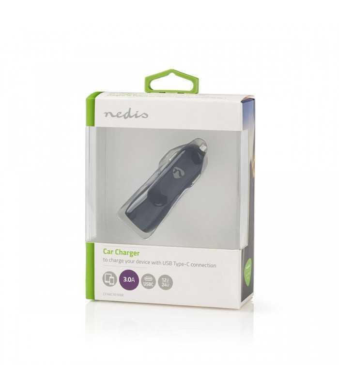 incarcator auto 1x usb type c 30 a negru nedis 5