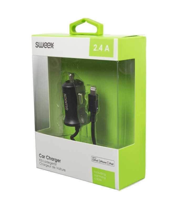 incarcator auto 24a apple lightning negru sweex 4