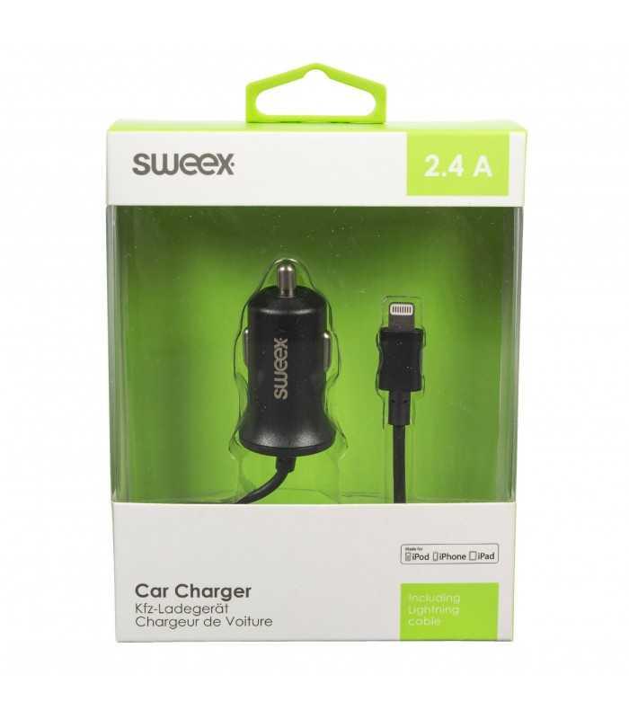 incarcator auto 24a apple lightning negru sweex 5