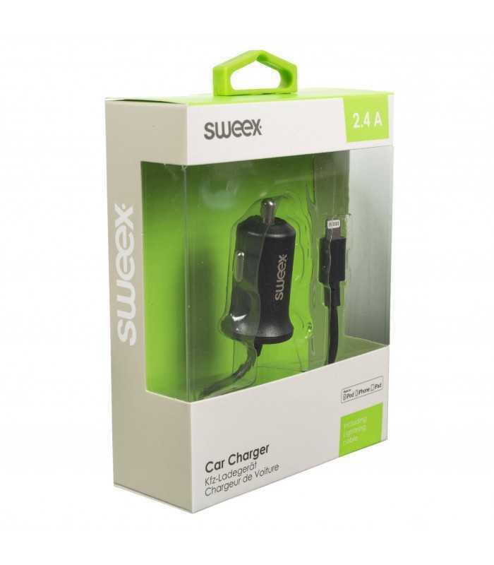 incarcator auto 24a apple lightning negru sweex 6