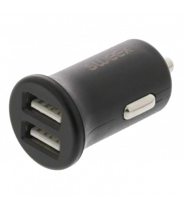 incarcator auto 2x usb 24a negru sweex 1