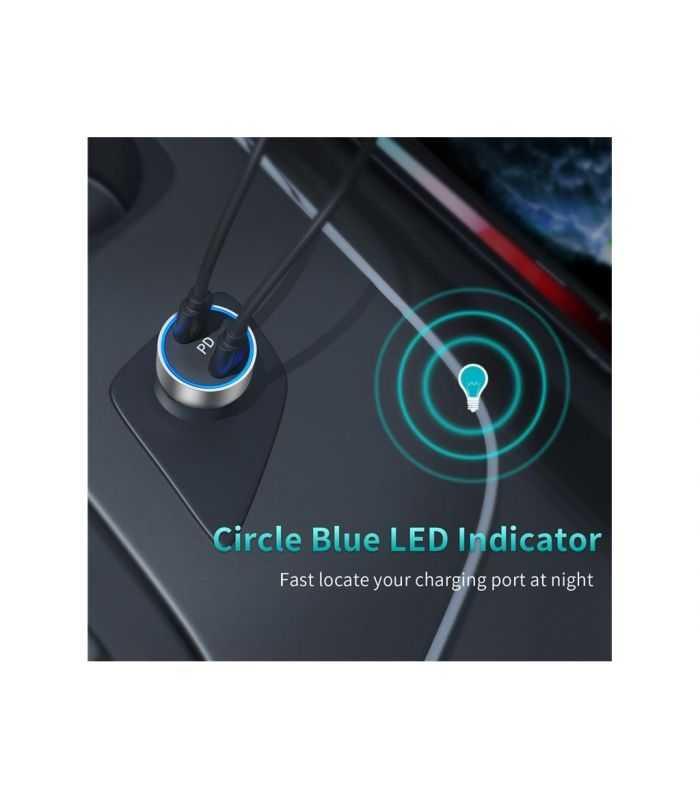Incarcator auto 2x USB Type C PD 3.0 40W Choetech C0054-V2-SL 10 Incarcator Auto 2x Usb Type C Pd 30 40w Choetech C0054 V2 Sl
