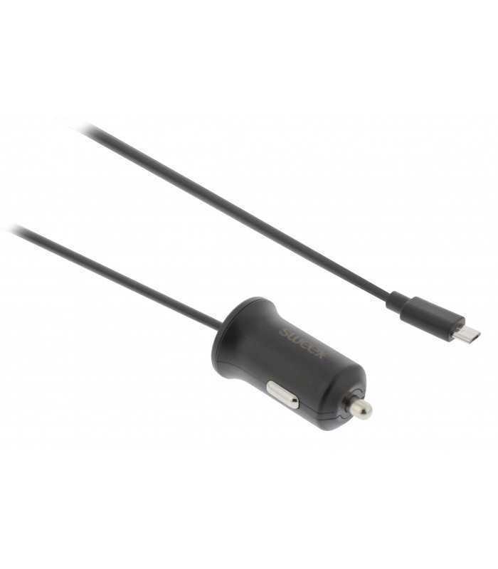 incarcator auto micro usb 24a negru sweex 2