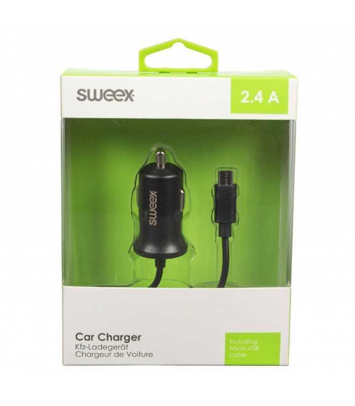 incarcator auto micro usb 24a negru sweex 6