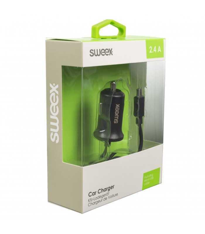 incarcator auto micro usb 24a negru sweex 7