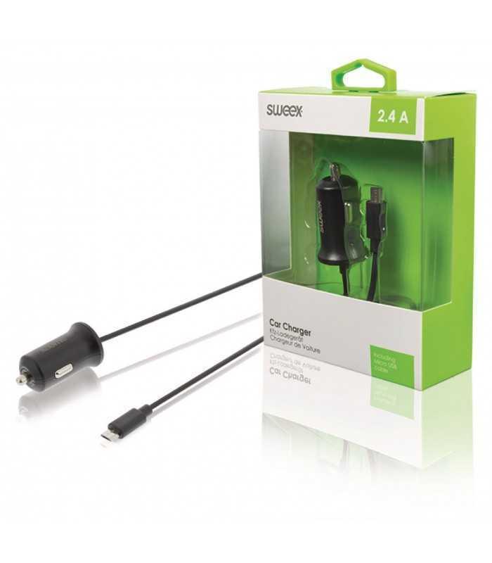 Incarcator auto Micro USB 2.4A negru Sweex