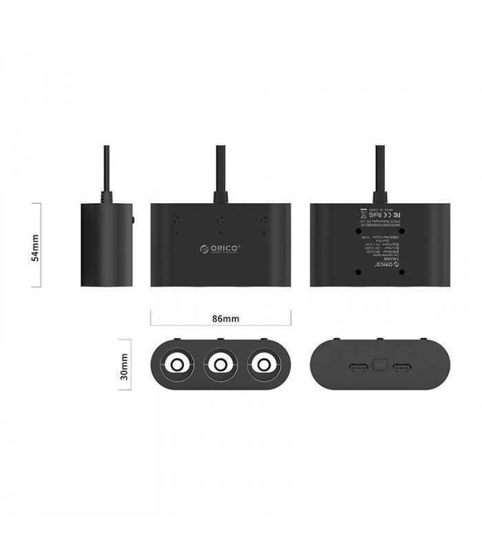 incarcator auto orico mp 2u3s 3 port uri negru 1