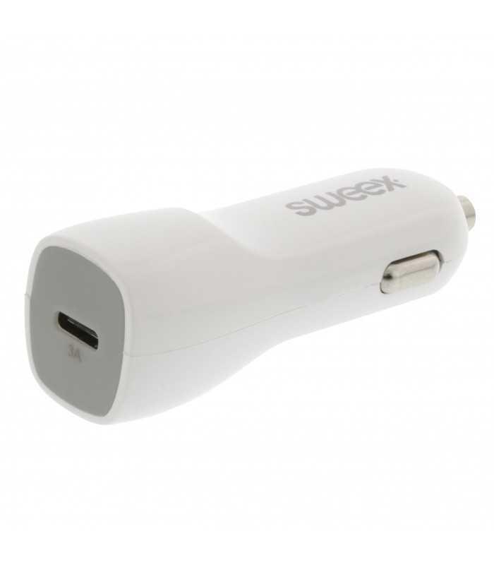 incarcator auto usb type c 3a alb sweex 5