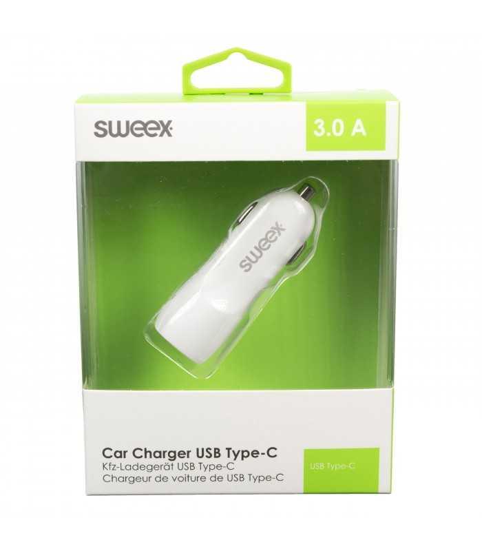 incarcator auto usb type c 3a alb sweex 6