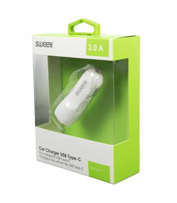 incarcator auto usb type c 3a alb sweex 7