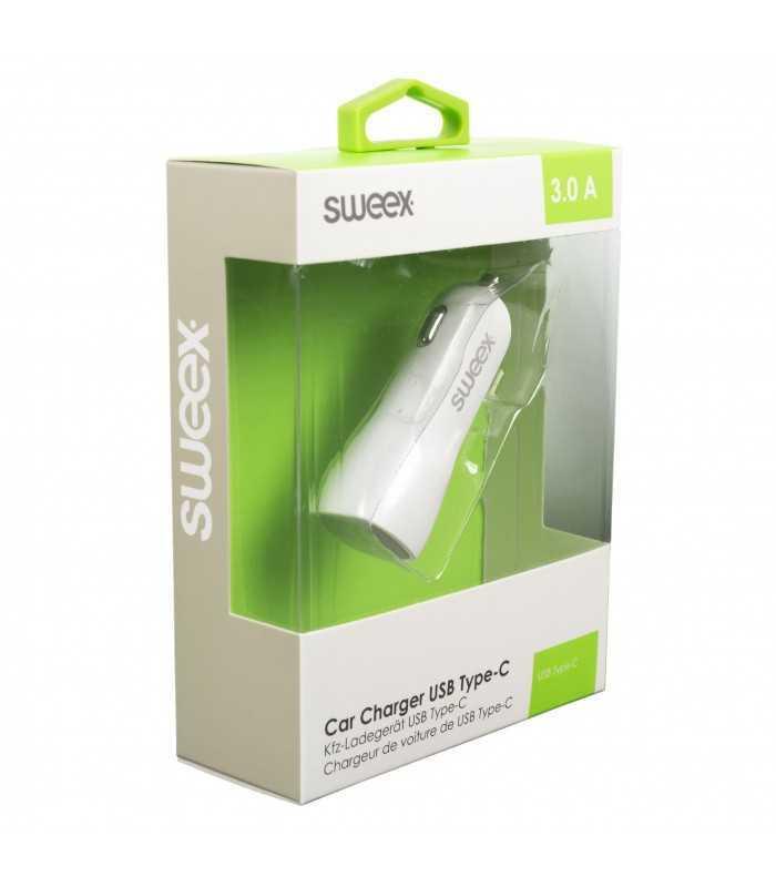 incarcator auto usb type c 3a alb sweex 8