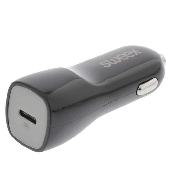 incarcator auto usb type c 3a negru sweex 7