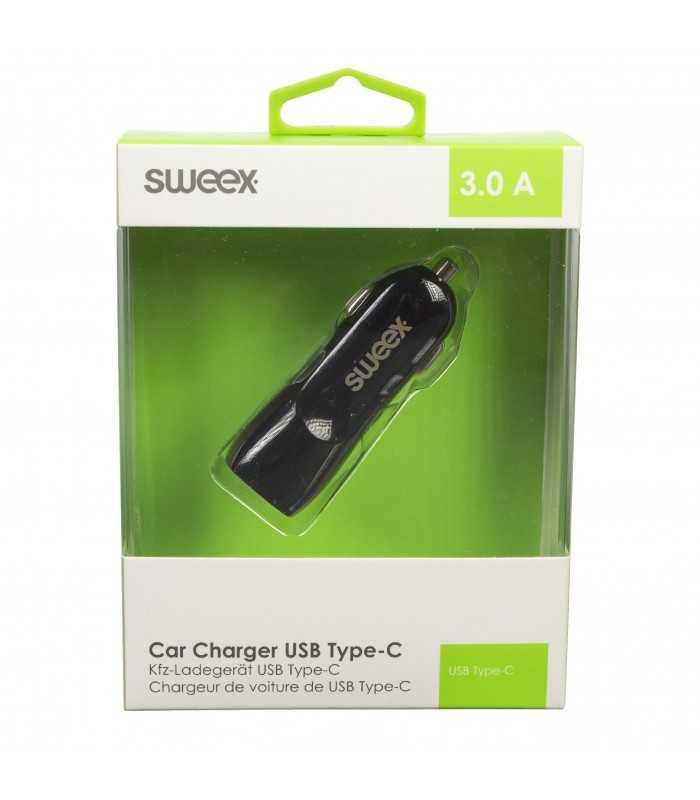 incarcator auto usb type c 3a negru sweex 8