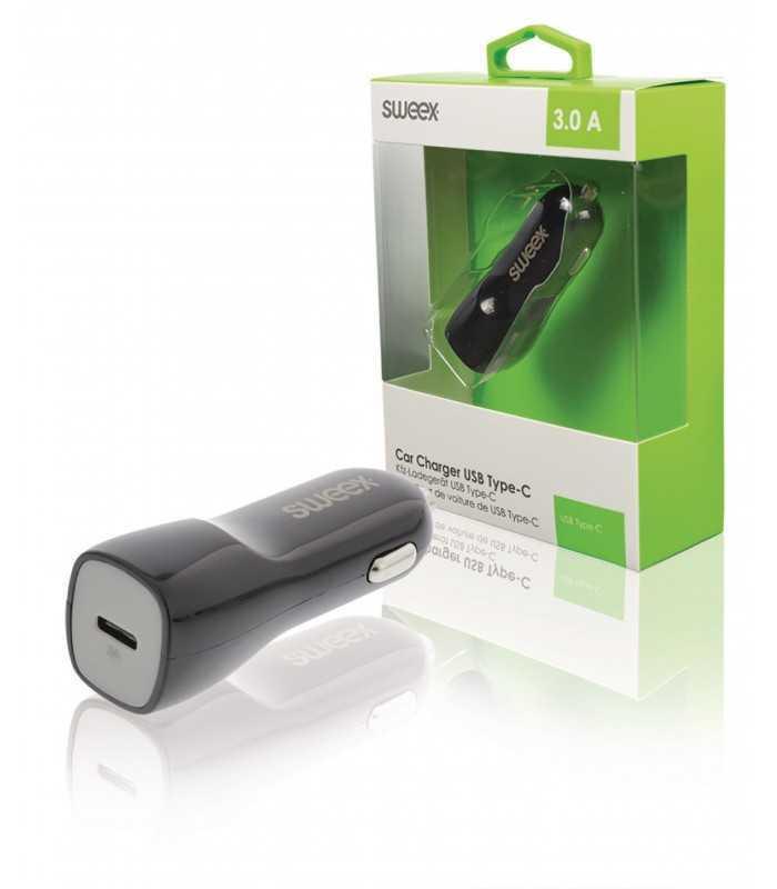 Incarcator auto USB Type C 3A negru Sweex