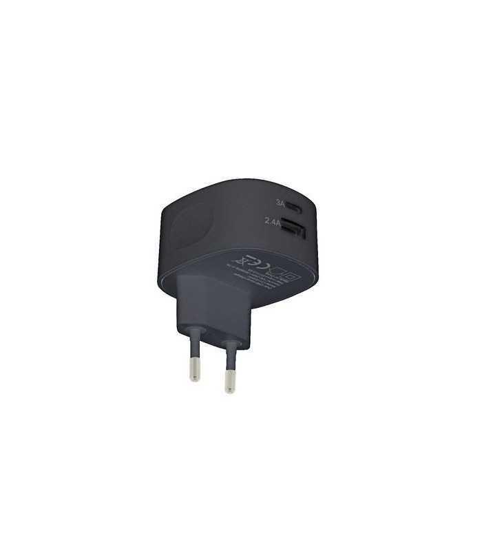 incarcator de la retea 2x iesire usb a si usb c 34a negru sweex 2