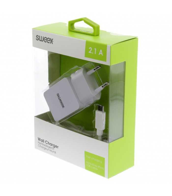 incarcator de la retea iesire usb 21a alb sweex 5