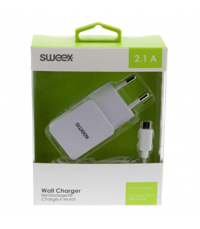 incarcator de la retea iesire usb 21a alb sweex 6