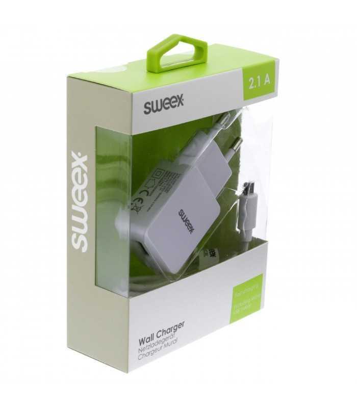 incarcator de la retea iesire usb 21a alb sweex 7