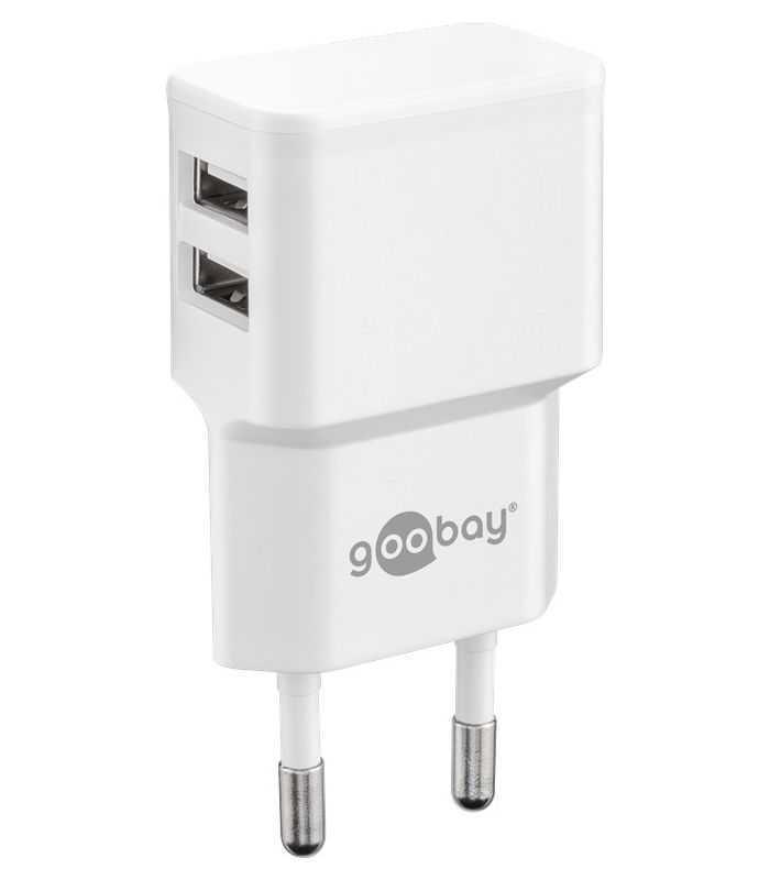 incarcator dual apple lightning usb 24a 12w 1m alb goobay 4