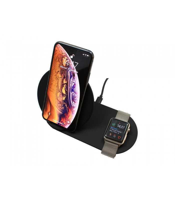 Incarcator fara fir telefon QI FAST CHARGE 2 in 1 input 5V 3A 9V 2A 5W negru N26-1 Black