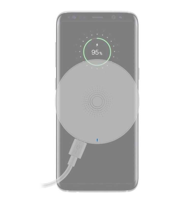 incarcator fara fir wireless 5w 1a alb pentru dispozitive standard qi goobay 1