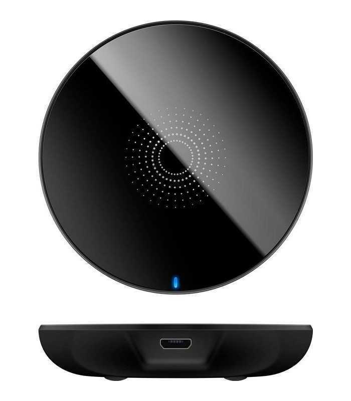 Incarcator fara fir wireless 5W negru pentru telefoane inteligente si dispozitive standard QI Goobay