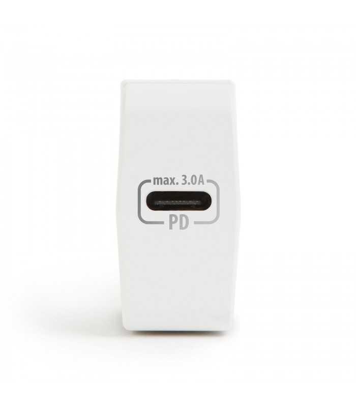 incarcator quickcharge 30 de retea usb type c pd 18w cu incarcare rapida alb delight 2