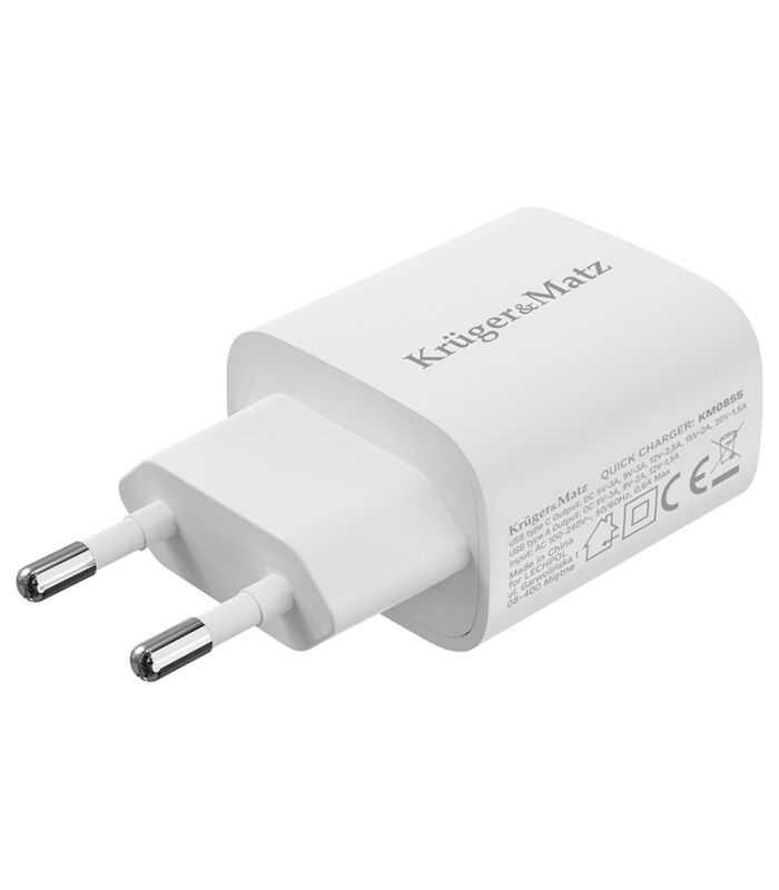 Incarcator rapid de retea USB tip A si USB type C 30W PD 3.0 + QC 3.0 Kruger&Matz KM0855 12 Incarcator Rapid De Retea Usb Tip A Si Usb Type C 30w Pd 30 Qc 30 Krugermatz Km0855