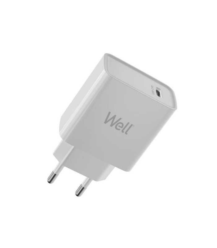 Incarcator Retea 1x Usb Type C Apple 24a Qc30 Pd30 Fcp Afc 20w Alb Well