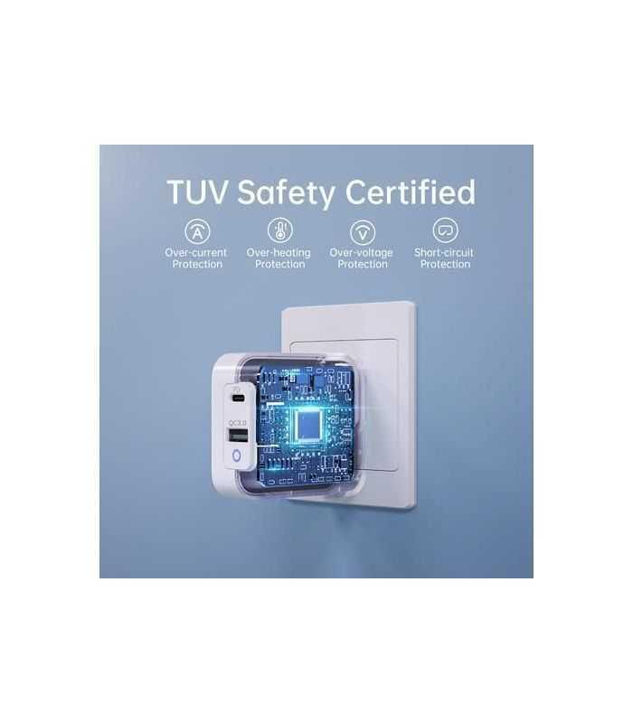 Incarcator Retea 1x Usb Type C Pd 65w Qc 30 1x Usb A Alb Choetech Pd8002