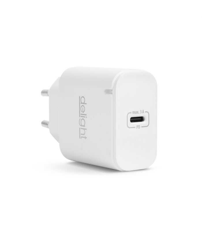 Incarcator retea 230V - USB Type C PD 20W incarcare rapida alb Delight 55046WH