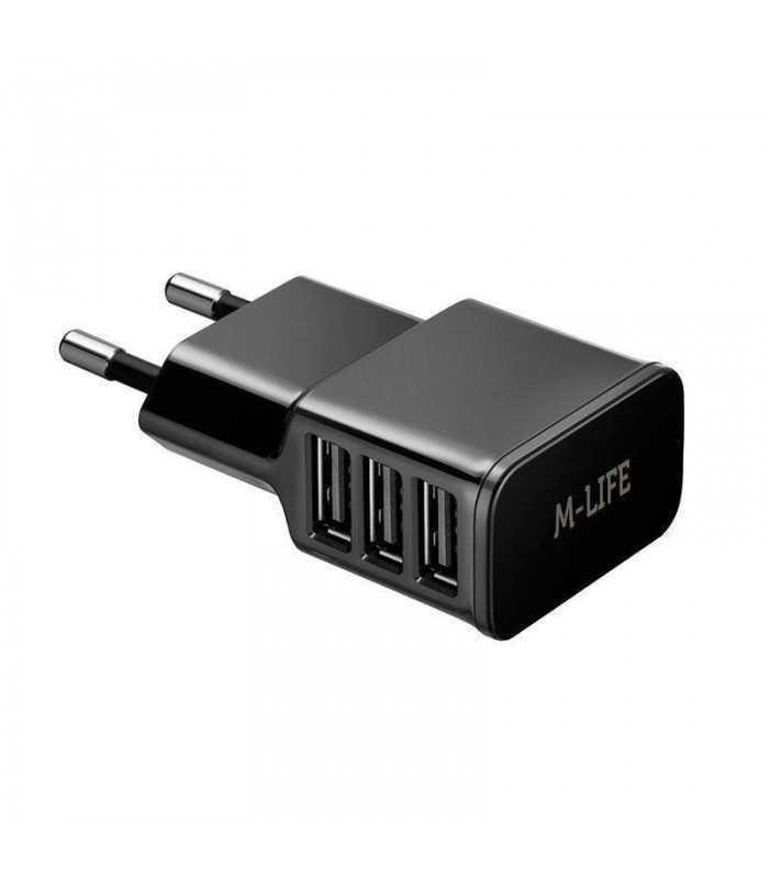 Incarcator retea 3x USB 3A max 1A+1A+2A M-LIFE