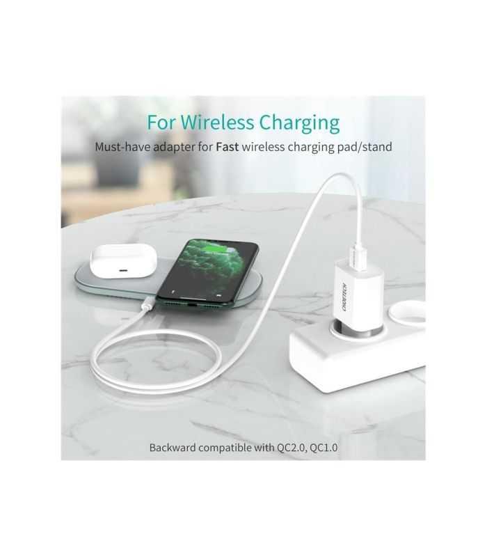 Incarcator Retea Choetech 1x Usb A Qc 30 18w Alb Q5003 Eu Wh