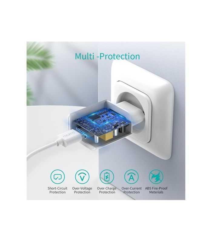 Incarcator Retea Choetech 1x Usb A Qc 30 18w Alb Q5003 Eu Wh