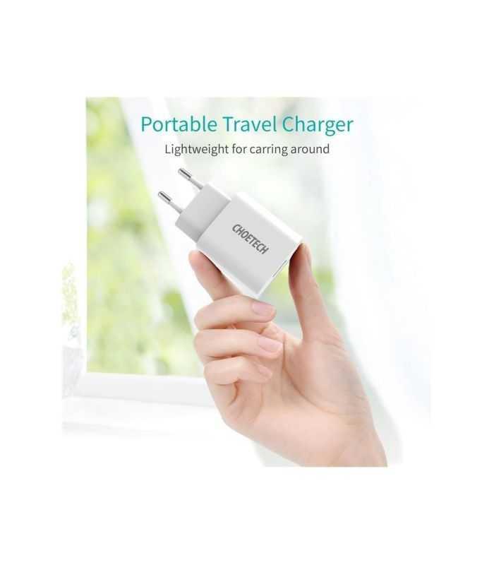 Incarcator Retea Choetech 1x Usb A Qc 30 18w Alb Q5003 Eu Wh