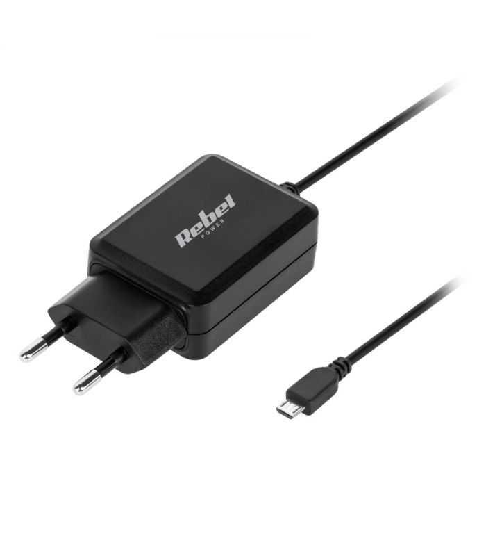 Incarcator retea cu micro USB 2100mAh negru REBEL RB-6311