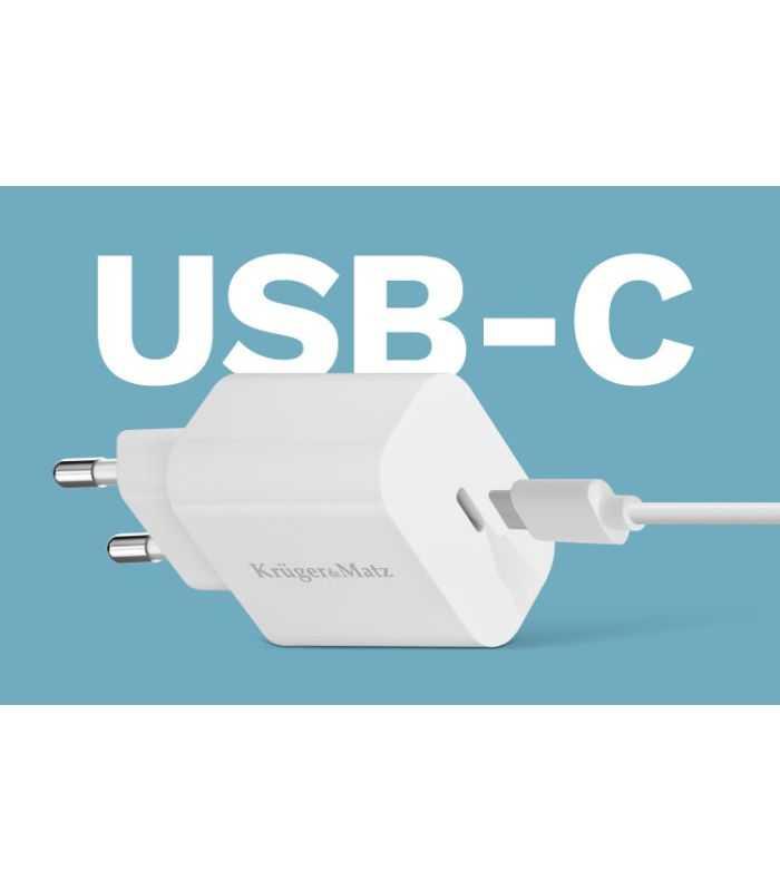 Incarcator Retea Power Delivery 18w 1x Usb Type C Pd Krugermatz Km0850