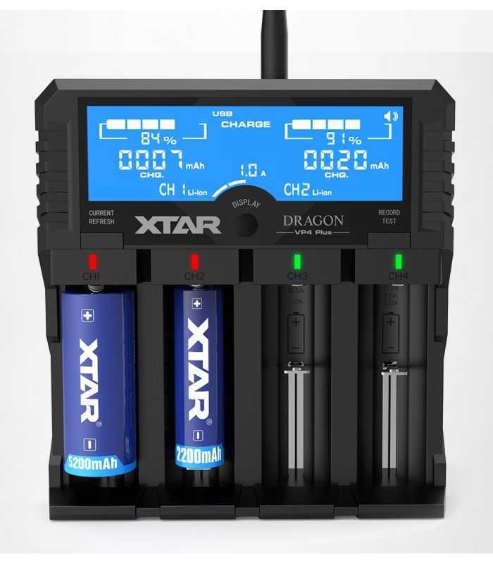 Incarcator universal 4x Li-ion/Ni-MH LCD VP4 PLUS XTAR