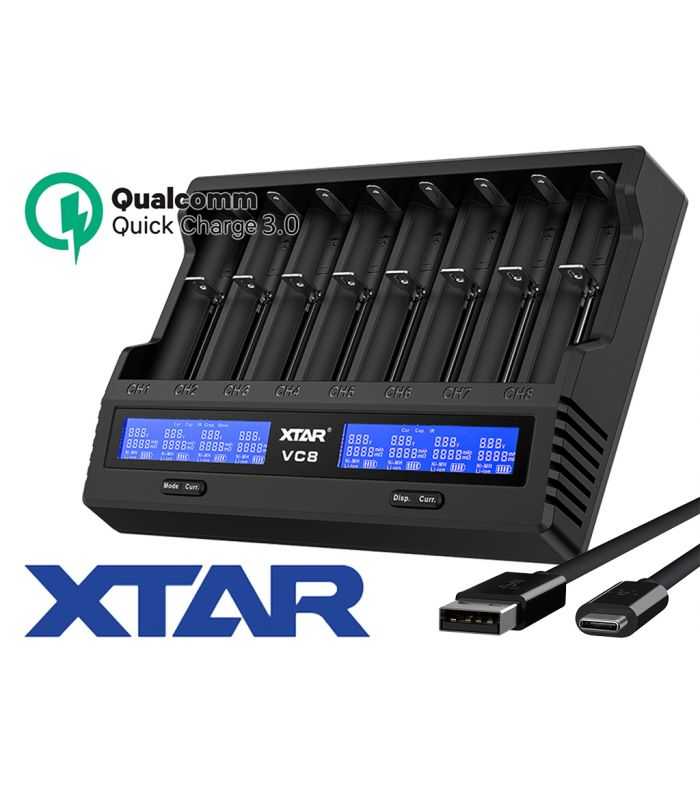 Incarcator universal acumulatori 8x LI-ION NI-CD NI-MH VC8 XTAR VC8PBAAZ20251