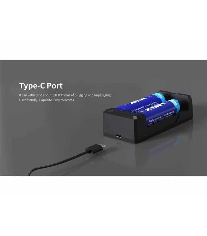 Incarcator Universal Xtar Fc2 Type C Kt Ni Mh Li Ion Ultra Compact 18650 18700 20700 21700 22650 25500 26650 Si Aaaa Aaa Aa Sc C