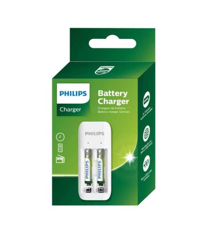 Incarcator USB Philips pentru acumulatori AA/AAA +2x AAA (LR03) 700mAh inclusi SCB2070NB/00