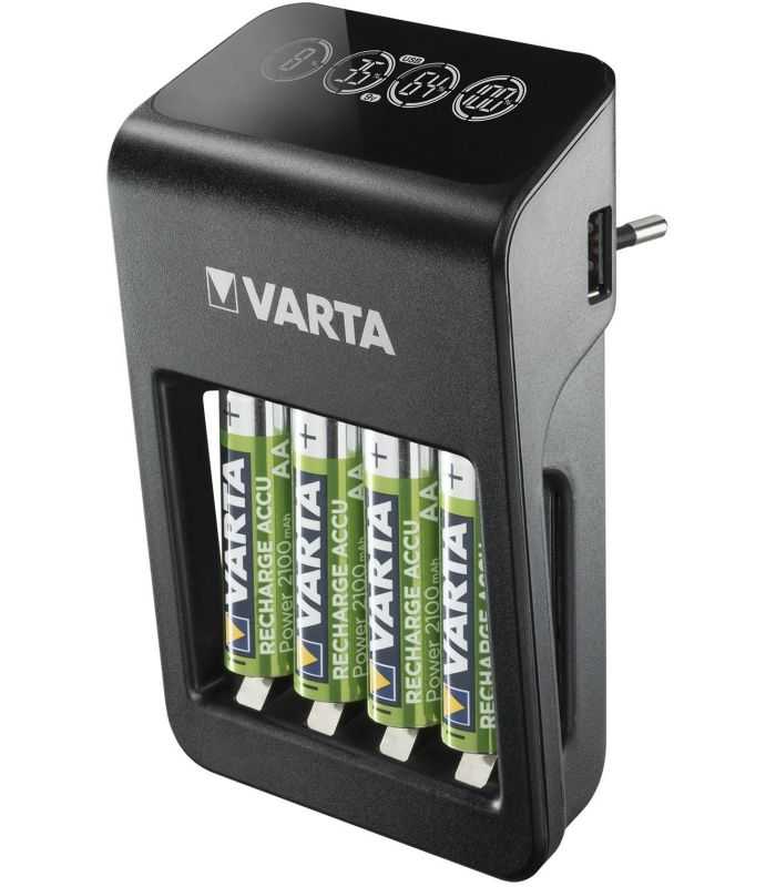 Incarcator Varta 57687 Aa Aaa 9v Nimh Port Usb 4 Acumulatori Aa 2100 Mah