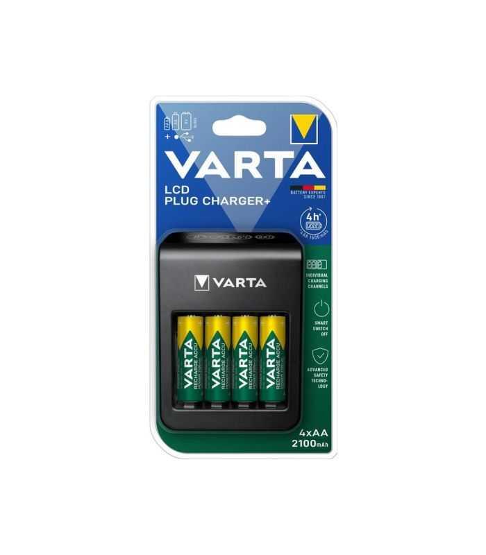 Incarcator Varta 57687 AA/AAA 9V NiMH port USB +4 acumulatori AA 2100 mAh