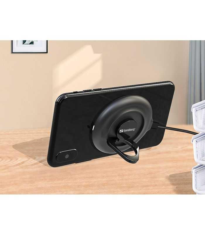 incarcator wireless cu ventuza sandberg 441 27 10w negru 1