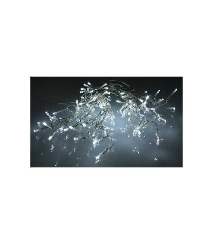 instalatie luminoasa cu turturi 100 leduri albe lumina rece cu jocuri de lumini cablu transparent well 3